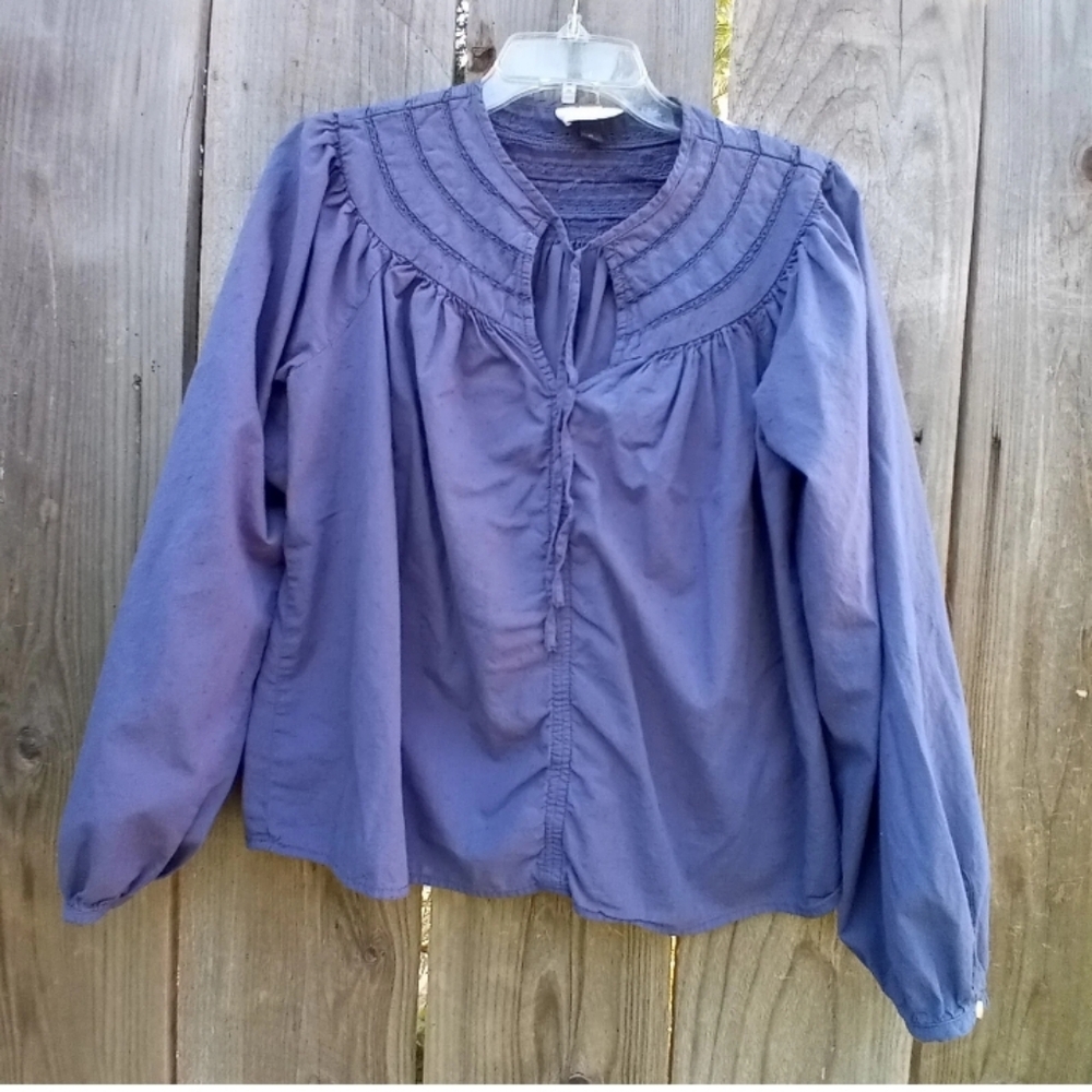 Universal Thread Womens XS Blue Tunic Blouse Long Sleeve Pullover Boat Neck